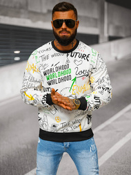 Sweatshirt Homme Blanc OZONEE JS/8B1228/1