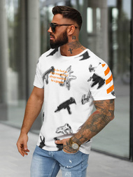 T-shirt Homme Blanc OZONEE O/MPO3471