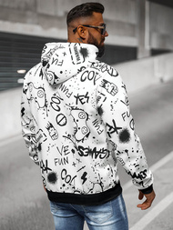 Sweatshirt à capuche homme blanc OZONEE JS/8B1227/1