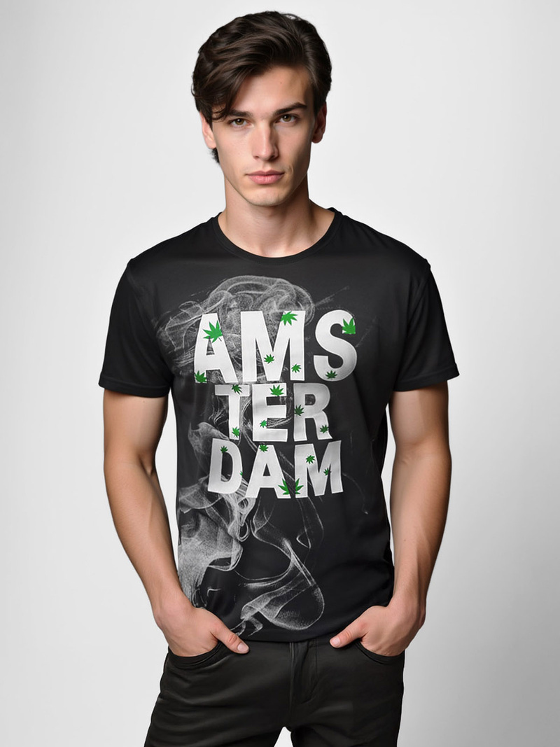 T-shirt Homme Noir OZONEE O/T128/3Z