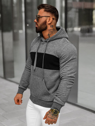 Sweatshirt à capuche homme gris foncé OZONEE JS/8B1308/5