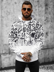 Sweatshirt à capuche homme blanc OZONEE JS/8B995/1