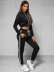 Ensemble de survêtement deux pièces noir OZONEE JS/8C67/3