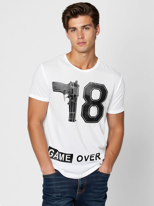 T-shirt Homme Blanc OZONEE O/T123/1Z