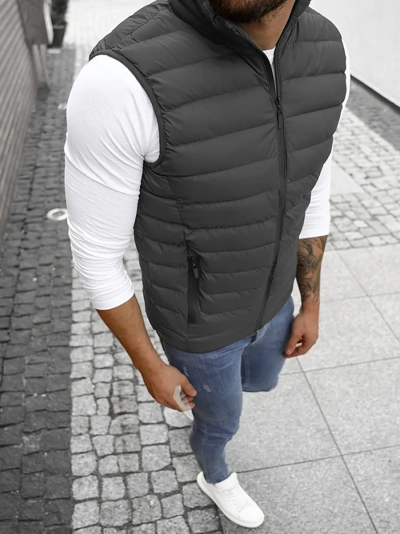 Veste Sans Manches Homme Gris Foncé OZONEE JS/M711/105