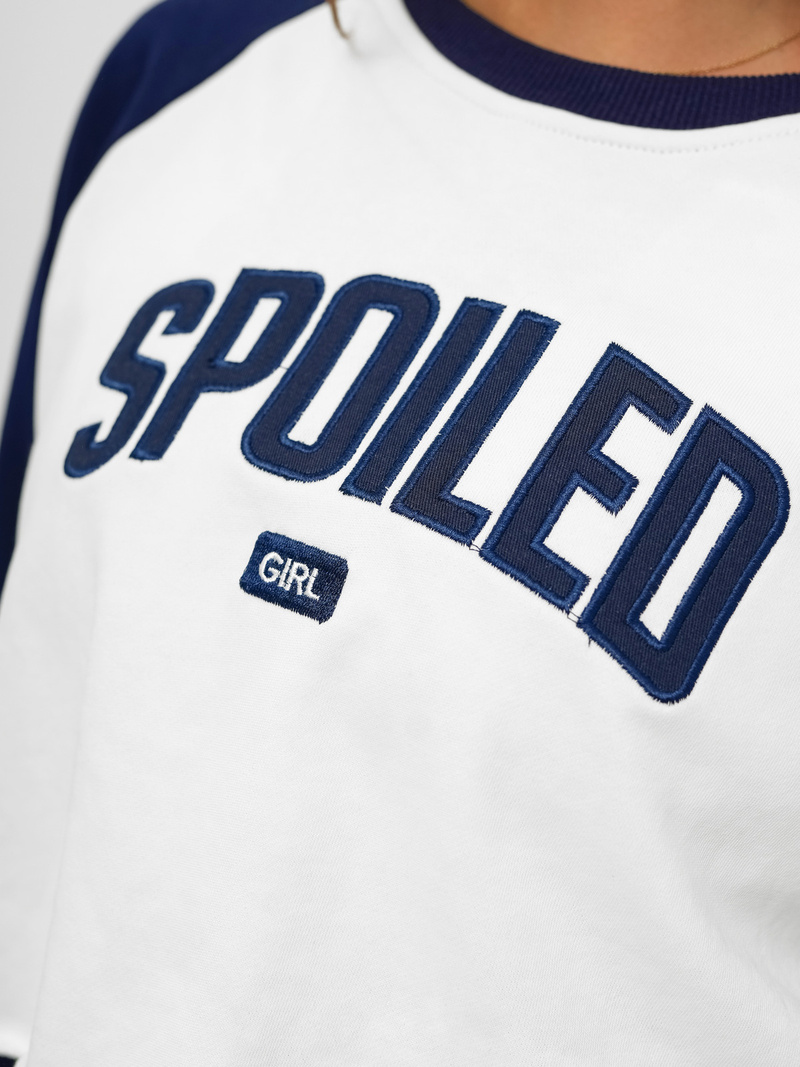 Ensemble de survêtement deux pièces blanc et marine OZONEE JS/M58631AB