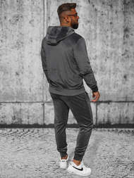 Survêtement homme en velours gris foncé OZONEE JS/8C1169/6