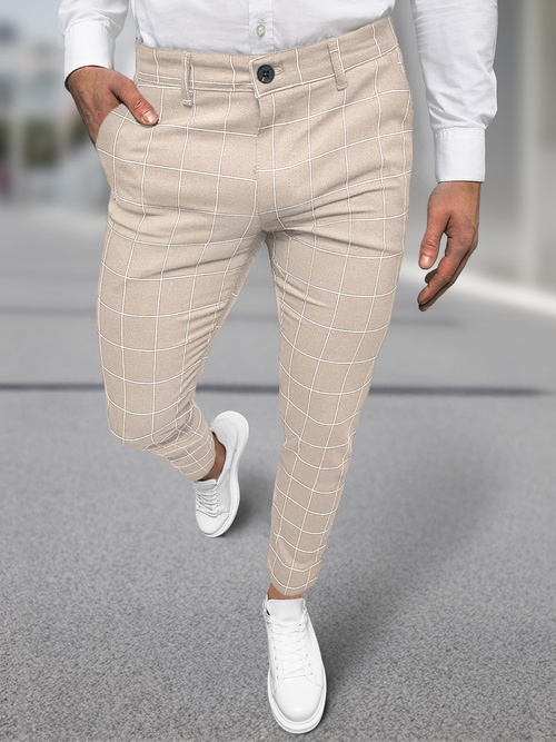 Pantalon Chino Homme Beige OZONEE DJ/5505