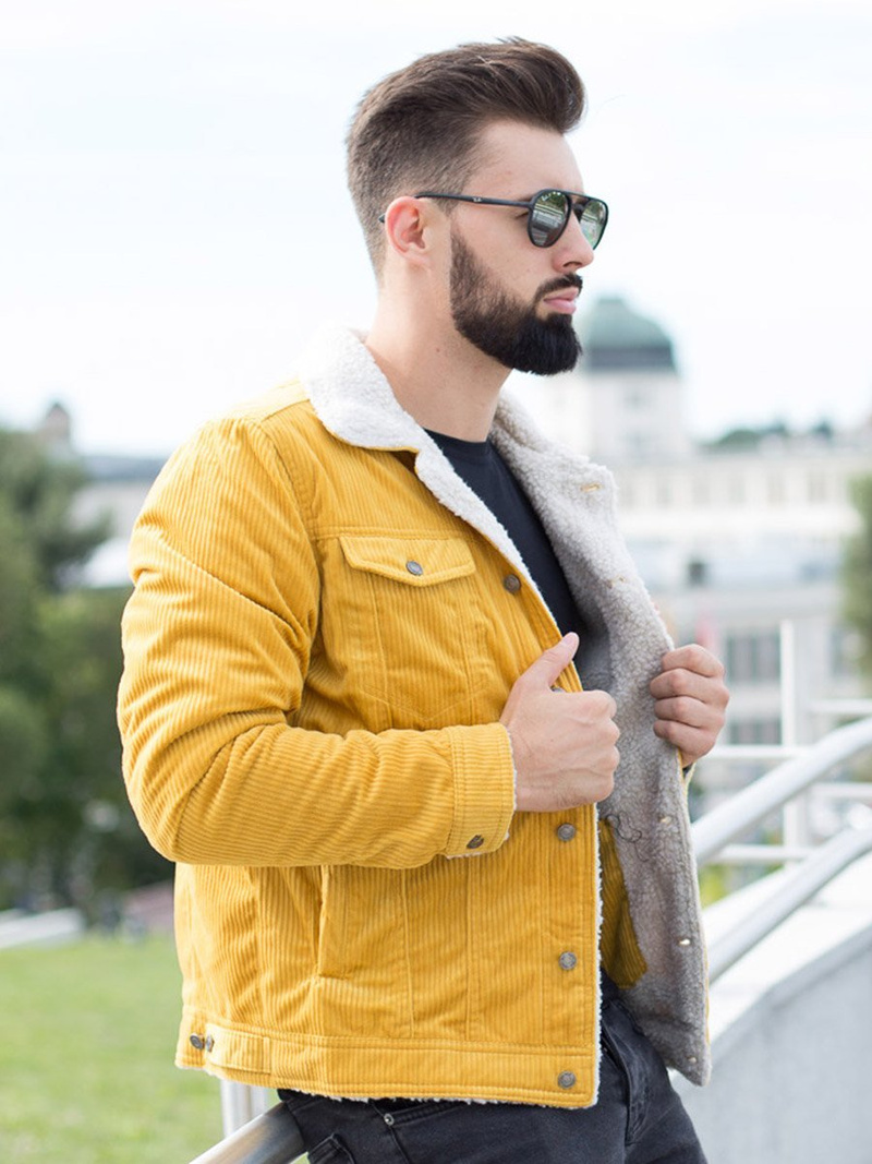 Veste en jean Homme Jaune OZONEE JB/JP1179/4Z