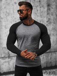 T-shirt à manches longues homme foncé et noir OZONEE O/B261