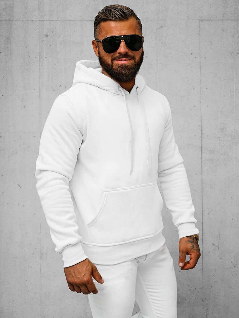 Sweatshirt Homme Blanc OZONEE JS/2009Z