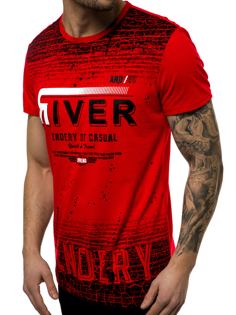 T-Shirt Homme Rouge OZONEE JS/SS10960