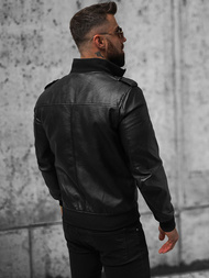 Veste en cuir homme noir OZONEE O/8907