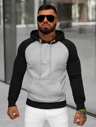 Sweatshirt à capuche homme gris OZONEE JS/8B157/2