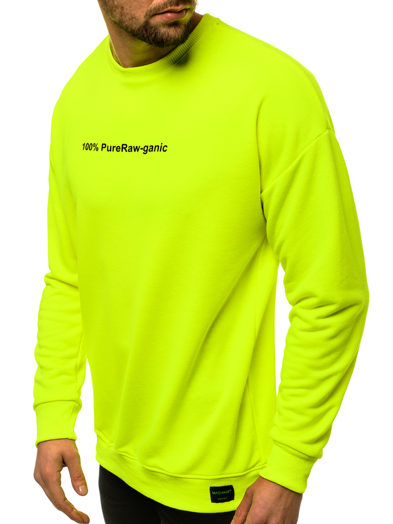 Sweatshirt Homme Néon Jaune OZONEE MACH/3149