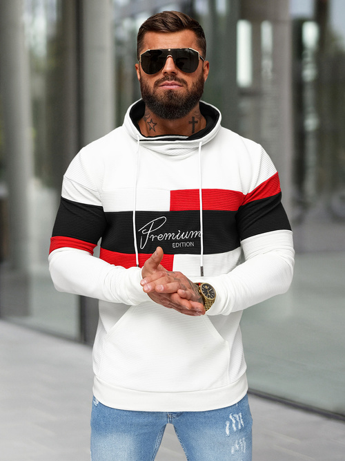 Sweatshirt Homme Blanc OZONEE O/B7524Z