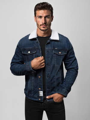 Veste en Jean Homme Bleu Foncé OZONEE NB/MJ517BSZ