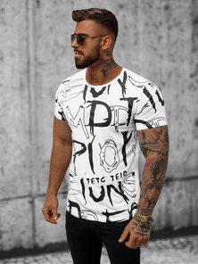 T-shirt Homme Blanc OZONEE JS/KS1972Z