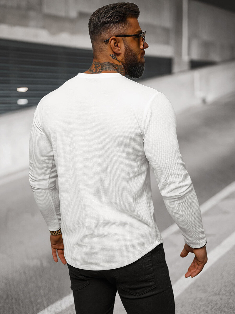 Sweatshirt Homme Blanc OZONEE O/T6612