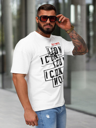 T-shirt Homme Blanc OZONEE JS/8B1366/1