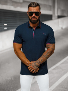Polo Homme Bleu Foncé OZONEE O/DA758