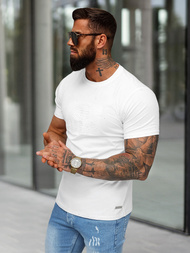 T-shirt Homme Blanc OZONEE O/QQ1390