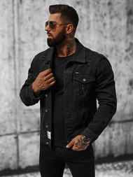 Veste en jean Homme noir OZONEE NB/MJ535N