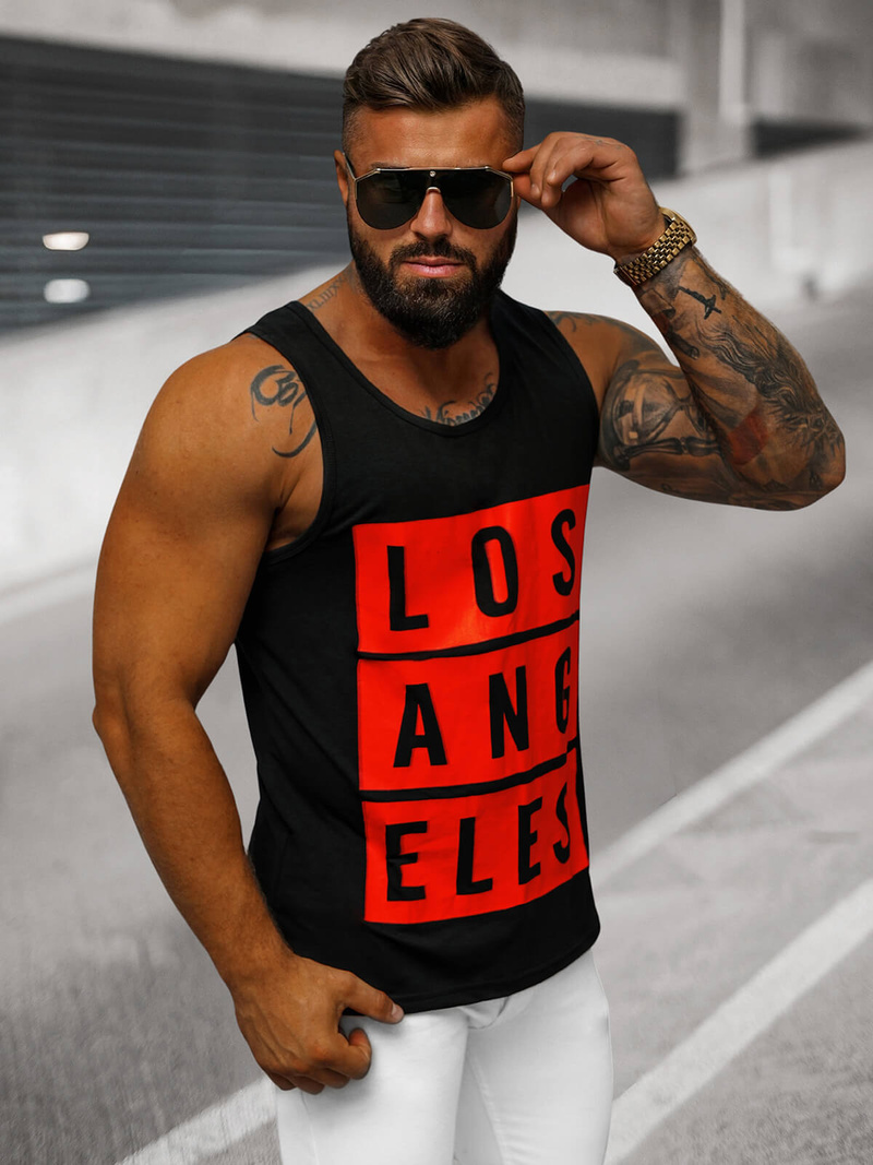 T-shirt Homme Noir OZONEE O/T105/3