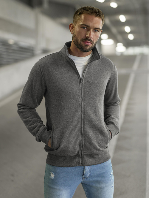 Sweatshirt Homme Gris Foncé OZONEE JS/2002Z