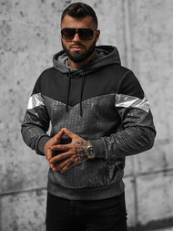 Sweatshirt à capuche homme gris foncé OZONEE O/3A77