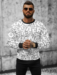 Sweatshirt Homme Blanc OZONEE JS/8B1136/1