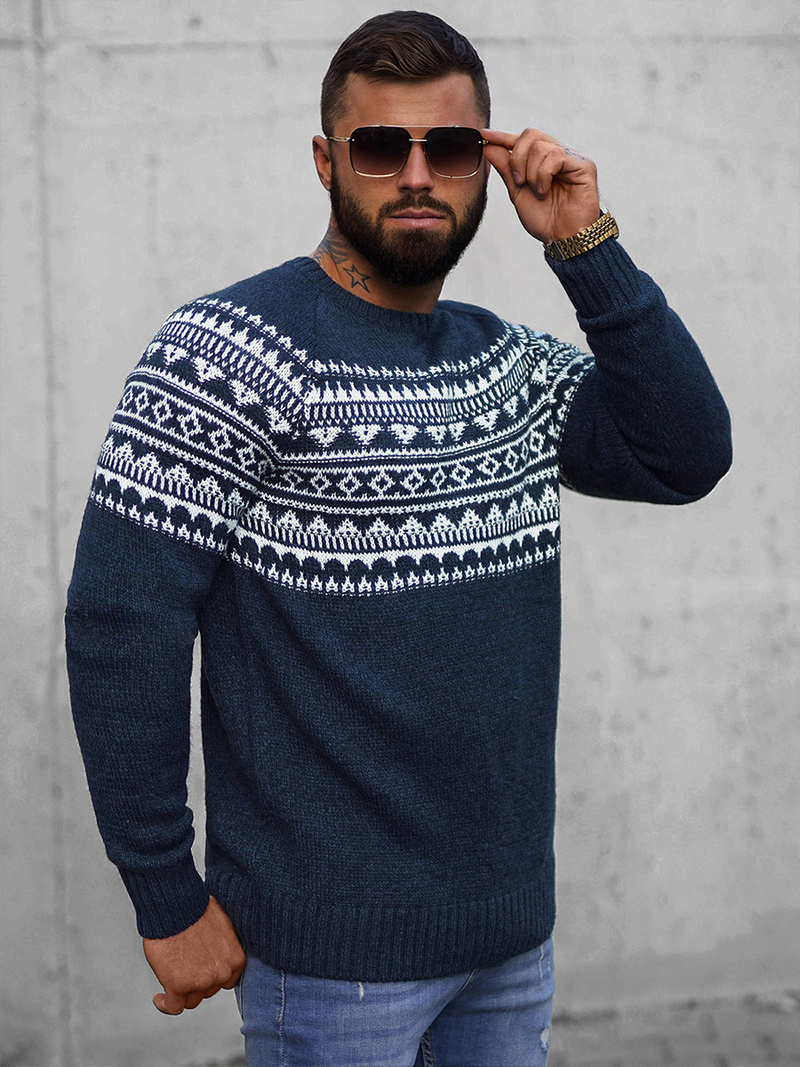 Pullover Homme Bleu Foncé OZONEE O/H9300