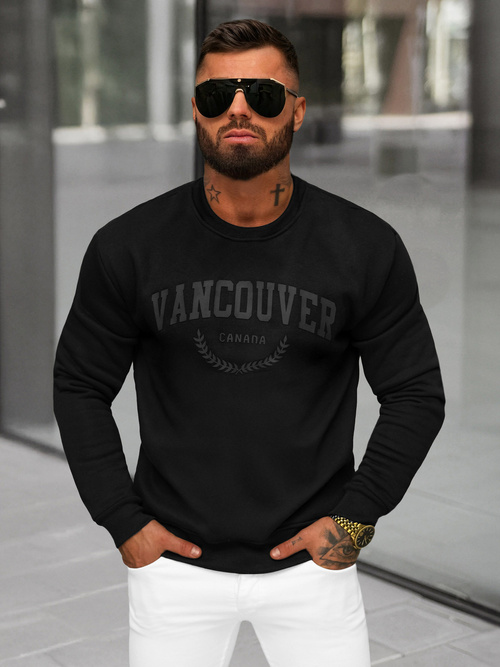 Sweatshirt Homme Noir OZONEE JS/8B1363/3