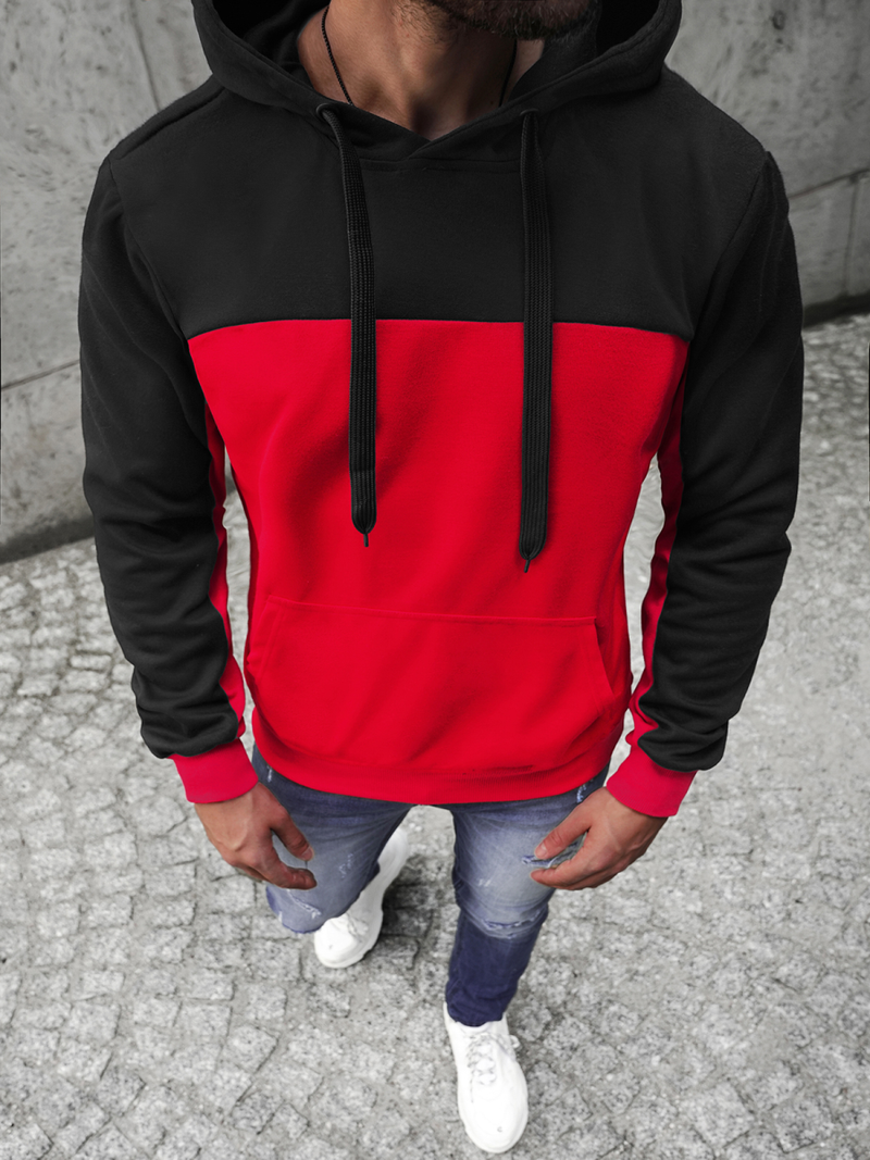 Sweatshirt Homme Jaune Rouge OZONEE JS/JZ11058