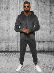 Survêtement homme en velours gris foncé OZONEE JS/8C1169/6