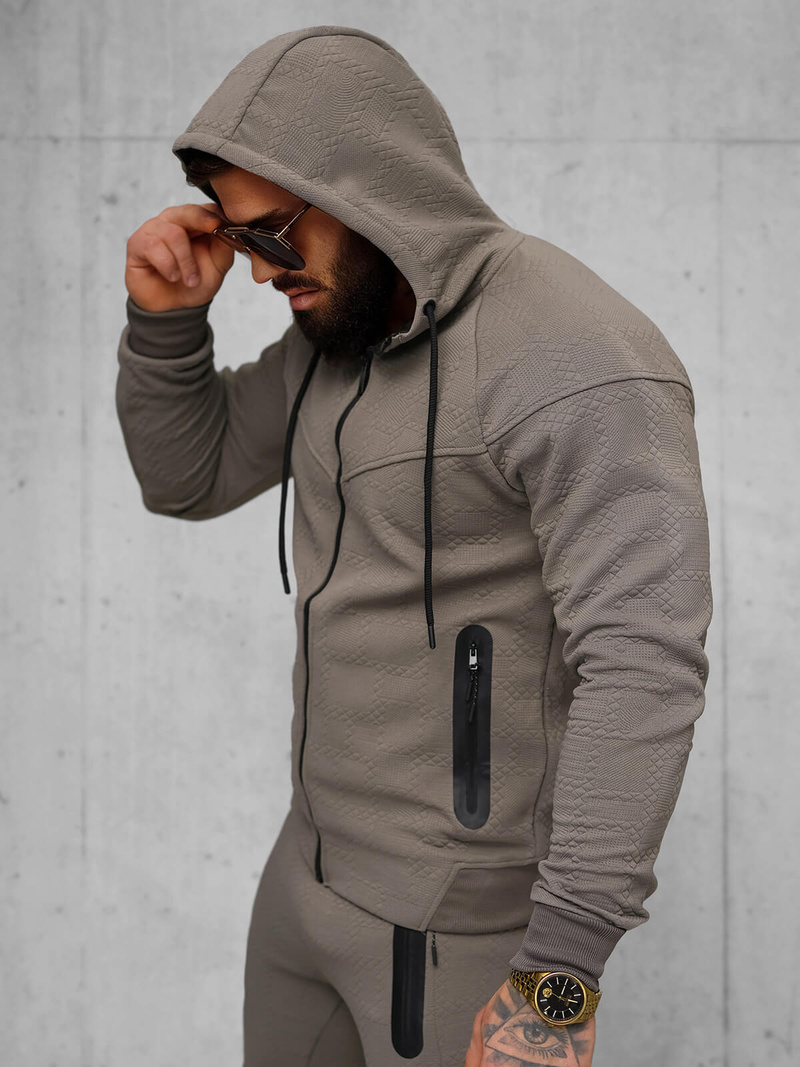 Survêtement homme beige et gris OZONEE O/FF3705AB