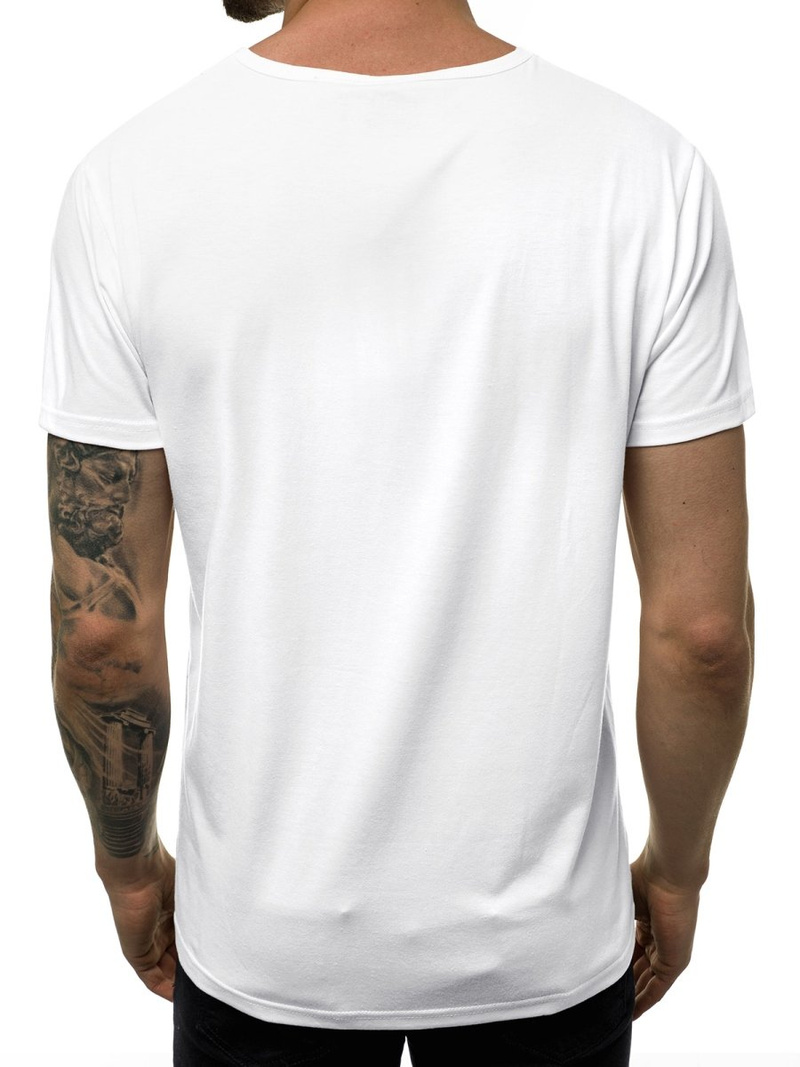 T-Shirt Homme Blanc OZONEE JS/KS1957