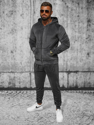 Survêtement homme en velours gris foncé OZONEE JS/8C1169/6