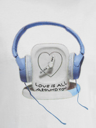 T-shirt femme blanc et bleu OZONEE DJ77806