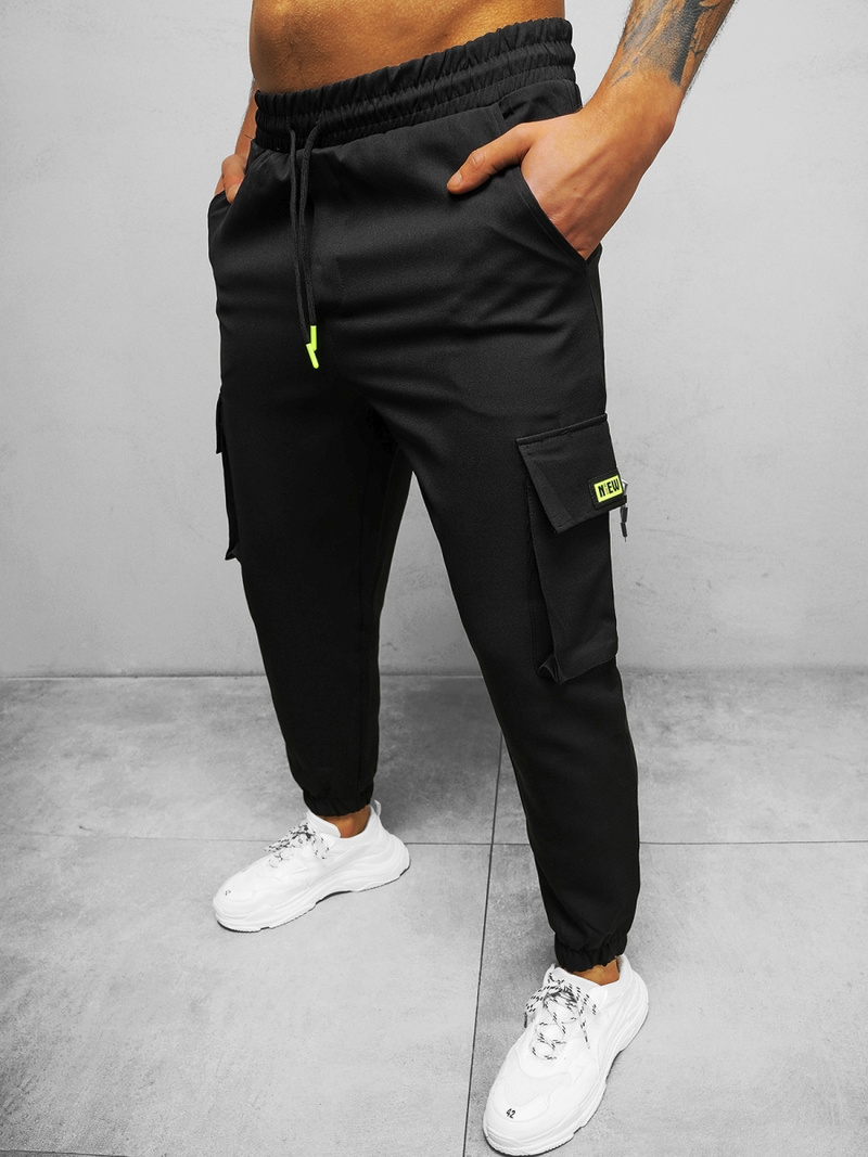 Pantalon Chino Jogger Homme Noir OZONEE O/CP150
