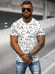 T-shirt Homme Blanc OZONEE JS/8T1213/1
