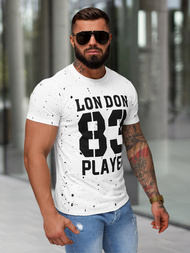 T-shirt Homme Blanc OZONEE JS/8B1388/1