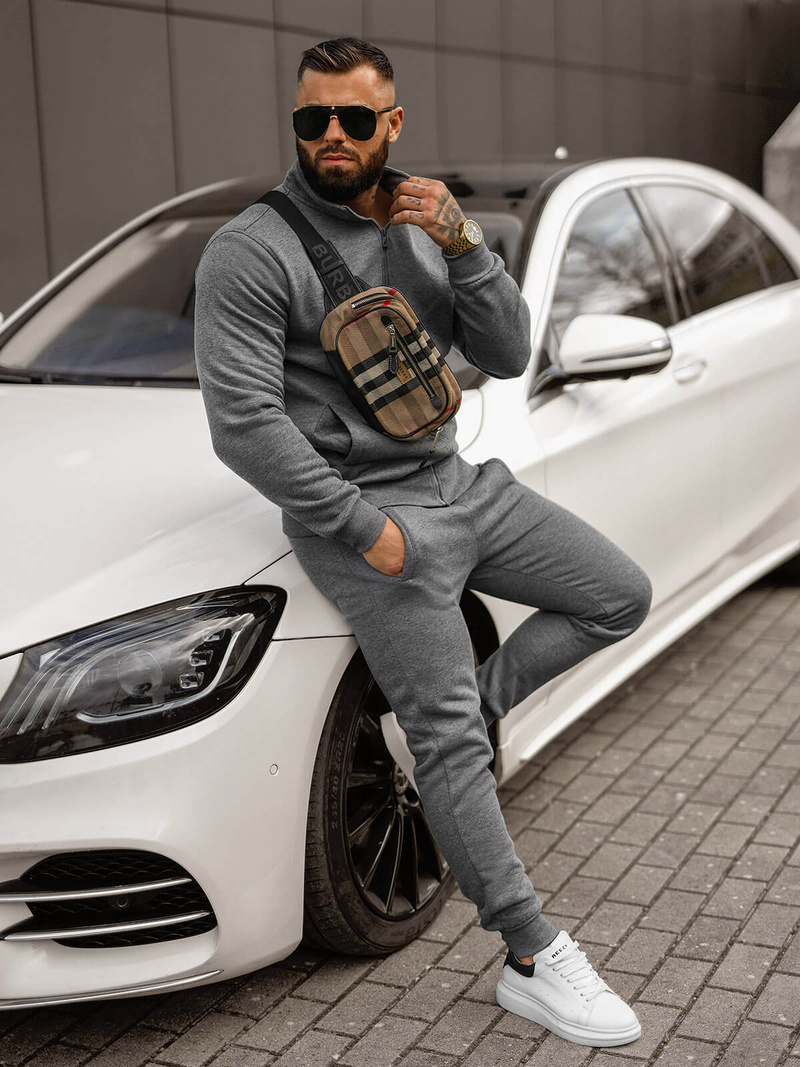 Survêtement Homme Gris Foncé OZONEE JS/68C10385/5Z