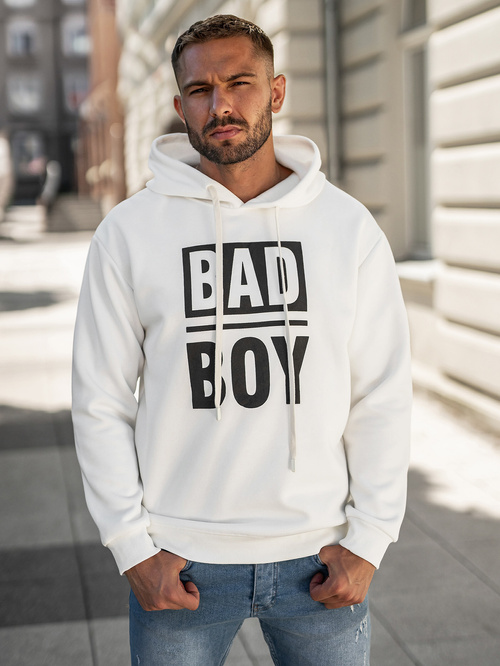 Sweatshirt à capuche homme blanc OZONEE JS/65B3909/1