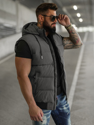 Veste sans manches homme gris foncé OZONEE JS/32M1780/105Z