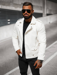 Veste en cuir homme blanc OZONEE O/88121