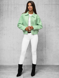 Veste en cuir femme menthe OZONEE O/G116Z