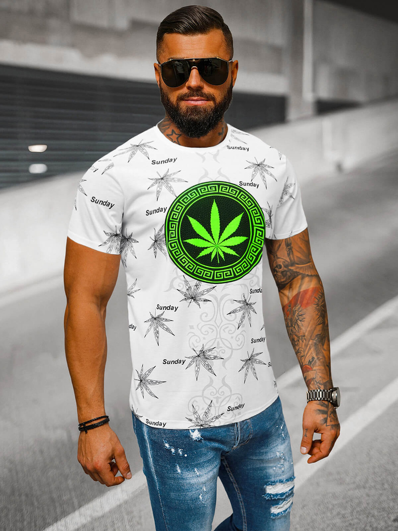 T-shirt Homme Blanc OZONEE O/T139/1