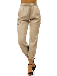 Pantalon jogger femme Beige foncé OZONEE O/HM003