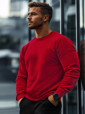 Sweatshirt Homme rouge foncé OZONEE JS/2001-10Z